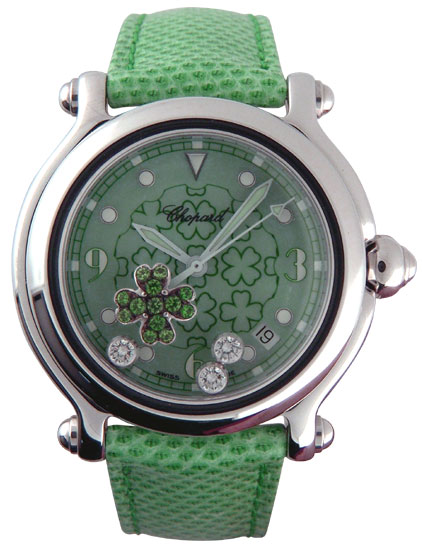Chopard Happy Sport Series Good Luck Clover Diamond Emerald Mens Watch 288426 in Green Chopard Happy Sport Series Good Luck Clover Diamond Emerald Mens Watch 288426 in Green