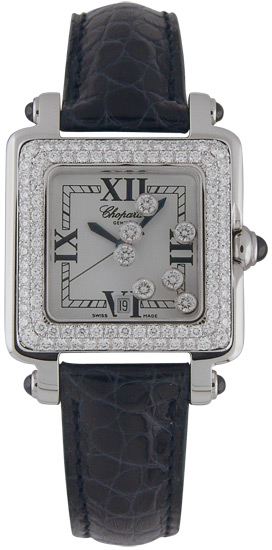 Chopard Happy Sport Series Diamond Steel Style Ladies Quartz Wristwatch 278361-23 in Black