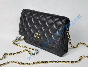 Chanel Lambskin Bag 33814 Black with Golden Chain Chanel Lambskin Bag 33814 Black with Golden Chain