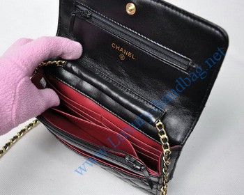 Chanel Lambskin Bag 33814 Black with Golden Chain Chanel Lambskin Bag 33814 Black with Golden Chain
