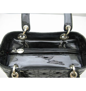 Dior Lady Dior Medium Patent Top Handle Bag Black Dior Lady Dior Medium Patent Top Handle Bag Black