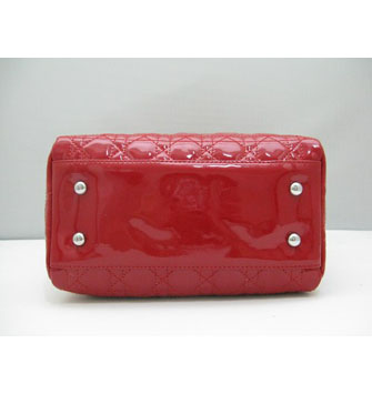 Dior Lady Dior Medium Patent Top Handle Bag Red Dior Lady Dior Medium Patent Top Handle Bag Red