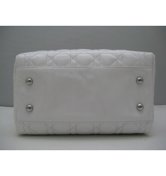 Dior Lady Medium Patent Top Handle Bag White Dior Lady Medium Patent Top Handle Bag White