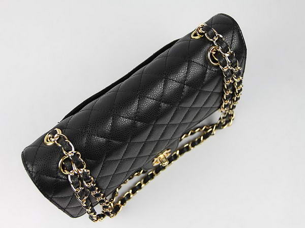 Chanel 2.55 Series Caviar Leather Flap Bag A01112 Black Golden Chanel 2.55 Series Caviar Leather Flap Bag A01112 Black Golden