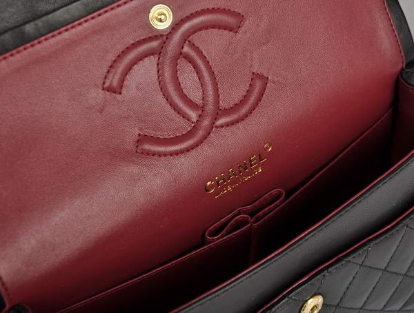 Chanel A1112 2.55 Series Flap Bag Original Leather Black Gold Chanel A1112 2.55 Series Flap Bag Original Leather Black Gold