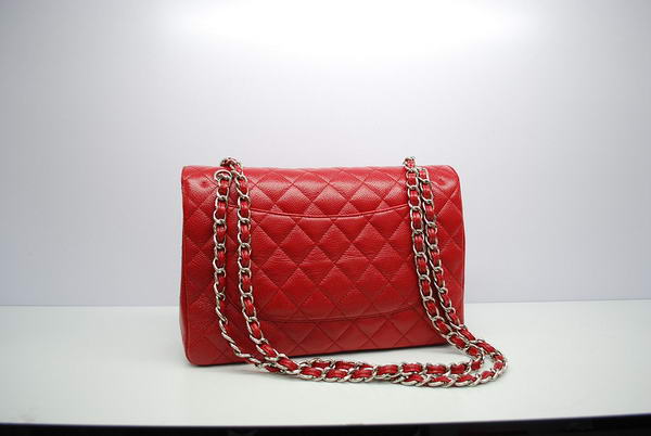Chanel Jumbo Double Flaps Bag Red Original Caviar Leather A36097 Silver Chanel Jumbo Double Flaps Bag Red Original Caviar Leather A36097 Silver