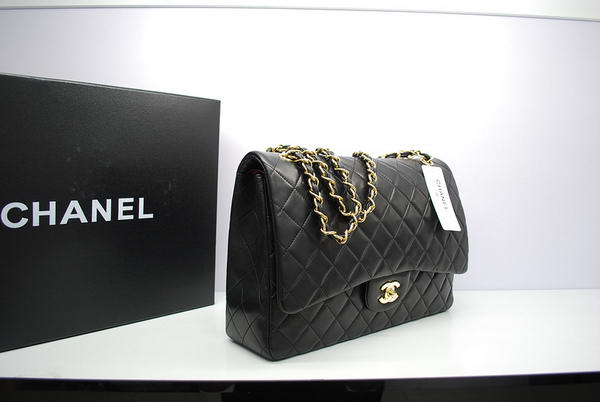 Top Quality Chanel Maxi Double Flaps Bag Black Original Lambskin Leather A36098 Gold Top Quality Chanel Maxi Double Flaps Bag Black Original Lambskin Leather A36098 Gold