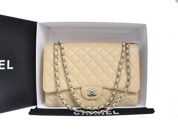 Chanel Original Caviar Leather Jumbo Flap Bag A47600 Apricot