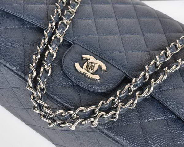 Chanel Original Caviar Leather Jumbo Flap Bag A47600 Blue Chanel Original Caviar Leather Jumbo Flap Bag A47600 Blue