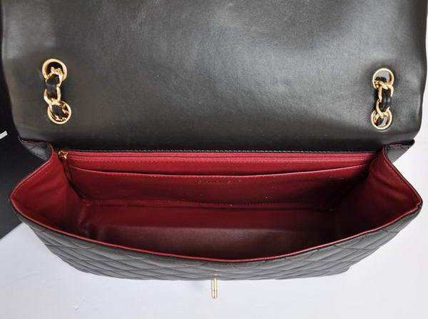 Chanel Original Leather Jumbo Flap Bag A47600 Black Gold Chanel Original Leather Jumbo Flap Bag A47600 Black Gold