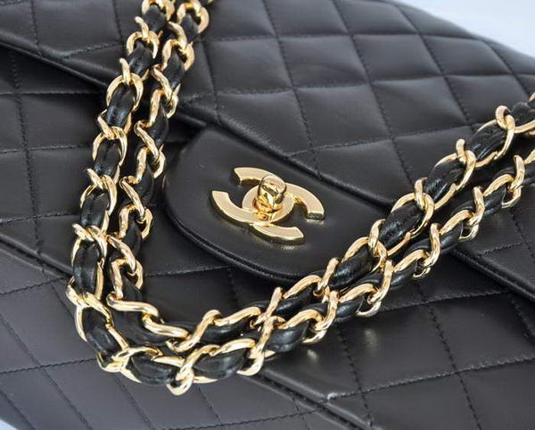 Chanel Original Leather Jumbo Flap Bag A47600 Black Gold Chanel Original Leather Jumbo Flap Bag A47600 Black Gold