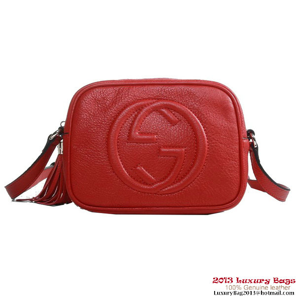 Gucci 308364 A7M0G 6523 Soho Red Leather Disco Bag