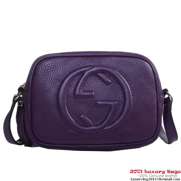Gucci 308364 Soho Purple Leather Disco Bag
