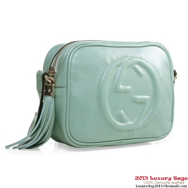 Gucci 308364 Soho Light Blue Leather Disco Bag Gucci 308364 Soho Light Blue Leather Disco Bag