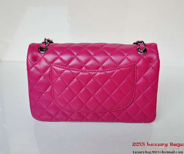 Chanel A01112 Classic Flap Bag Plum Sheepskin Silver Chanel A01112 Classic Flap Bag Plum Sheepskin Silver