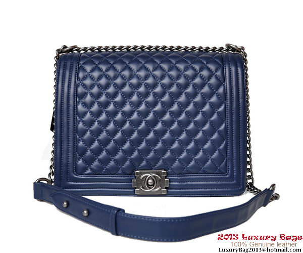 Boy Chanel Flap Shoulder Bag A67087 Sheepskin RoyalBlue