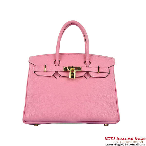 Hermes Birkin 30CM Tote Bags Pink Togo Leather Gold