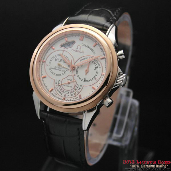 OMEGA DE VILLE CO-AXIAL CHRONOSCOPE Red Gold on Black Leather Strap OM77419 OMEGA DE VILLE CO-AXIAL CHRONOSCOPE Red Gold on Black Leather Strap OM77419