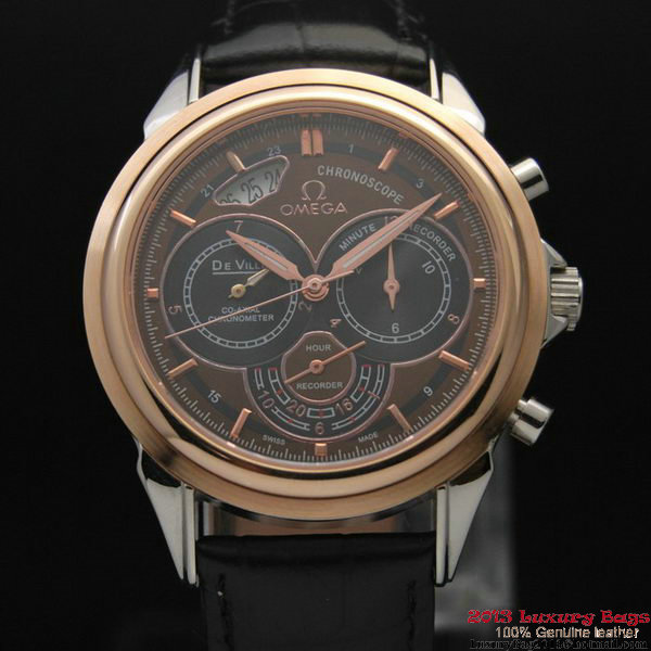 OMEGA DE VILLE CO-AXIAL CHRONOSCOPE Red Gold on Black Leather Strap OM77421 OMEGA DE VILLE CO-AXIAL CHRONOSCOPE Red Gold on Black Leather Strap OM77421