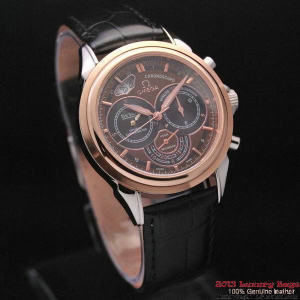 OMEGA DE VILLE CO-AXIAL CHRONOSCOPE Red Gold on Black Leather Strap OM77421 OMEGA DE VILLE CO-AXIAL CHRONOSCOPE Red Gold on Black Leather Strap OM77421