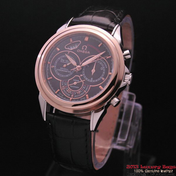 OMEGA DE VILLE CO-AXIAL CHRONOSCOPE Red Gold on Black Leather Strap OM77423 OMEGA DE VILLE CO-AXIAL CHRONOSCOPE Red Gold on Black Leather Strap OM77423