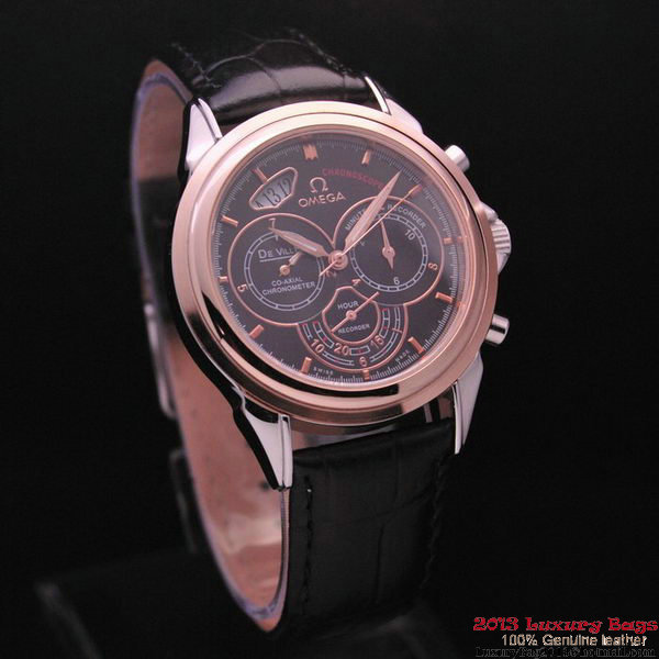 OMEGA DE VILLE CO-AXIAL CHRONOSCOPE Red Gold on Black Leather Strap OM77423 OMEGA DE VILLE CO-AXIAL CHRONOSCOPE Red Gold on Black Leather Strap OM77423