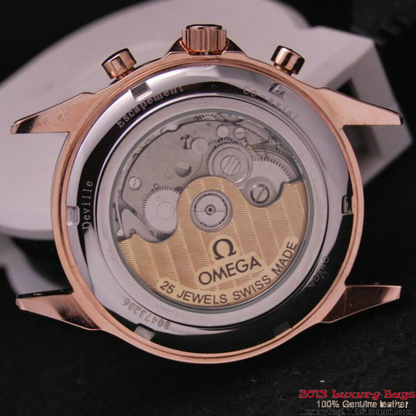 OMEGA DE VILLE CO-AXIAL CHRONOSCOPE Red Gold on Black Leather Strap OM77425 OMEGA DE VILLE CO-AXIAL CHRONOSCOPE Red Gold on Black Leather Strap OM77425