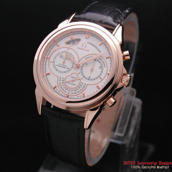 OMEGA DE VILLE CO-AXIAL CHRONOSCOPE Red Gold on Black Leather Strap OM77425 OMEGA DE VILLE CO-AXIAL CHRONOSCOPE Red Gold on Black Leather Strap OM77425