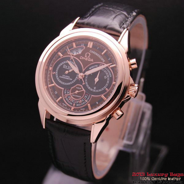 OMEGA DE VILLE CO-AXIAL CHRONOSCOPE Red Gold on Black Leather Strap OM77428 OMEGA DE VILLE CO-AXIAL CHRONOSCOPE Red Gold on Black Leather Strap OM77428