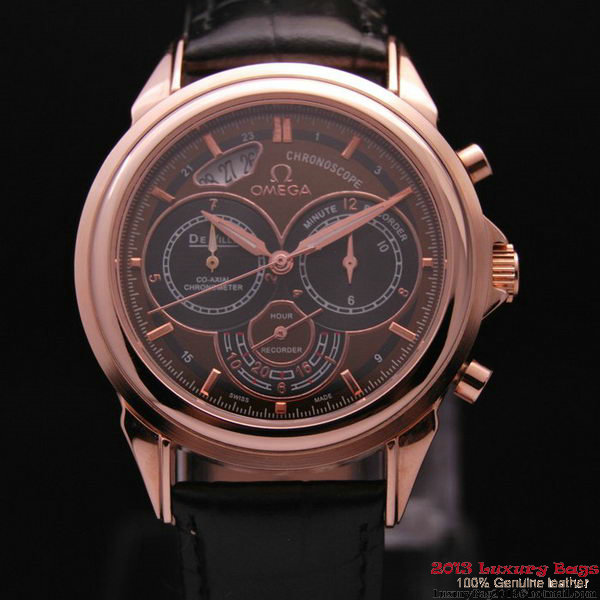OMEGA DE VILLE CO-AXIAL CHRONOSCOPE Red Gold on Black Leather Strap OM77428 OMEGA DE VILLE CO-AXIAL CHRONOSCOPE Red Gold on Black Leather Strap OM77428