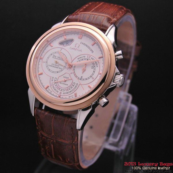 OMEGA DE VILLE CO-AXIAL CHRONOSCOPE Red Gold on Brown Leather Strap OM77418 OMEGA DE VILLE CO-AXIAL CHRONOSCOPE Red Gold on Brown Leather Strap OM77418