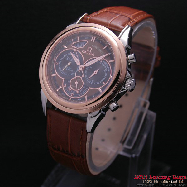 OMEGA DE VILLE CO-AXIAL CHRONOSCOPE Red Gold on Brown Leather Strap OM77420 OMEGA DE VILLE CO-AXIAL CHRONOSCOPE Red Gold on Brown Leather Strap OM77420
