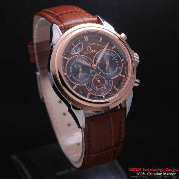 OMEGA DE VILLE CO-AXIAL CHRONOSCOPE Red Gold on Brown Leather Strap OM77420 OMEGA DE VILLE CO-AXIAL CHRONOSCOPE Red Gold on Brown Leather Strap OM77420