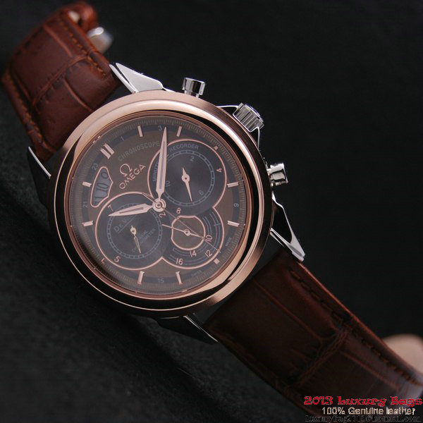 OMEGA DE VILLE CO-AXIAL CHRONOSCOPE Red Gold on Brown Leather Strap OM77420 OMEGA DE VILLE CO-AXIAL CHRONOSCOPE Red Gold on Brown Leather Strap OM77420