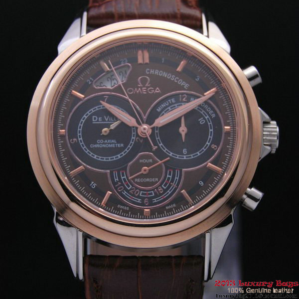 OMEGA DE VILLE CO-AXIAL CHRONOSCOPE Red Gold on Brown Leather Strap OM77420 OMEGA DE VILLE CO-AXIAL CHRONOSCOPE Red Gold on Brown Leather Strap OM77420