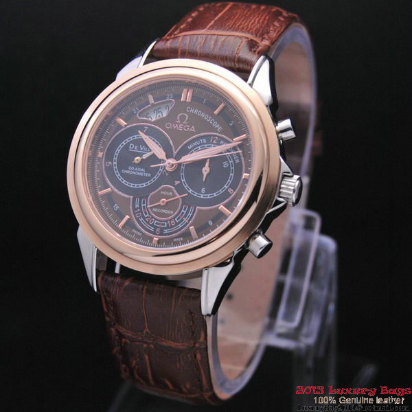 OMEGA DE VILLE CO-AXIAL CHRONOSCOPE Red Gold on Brown Leather Strap OM77420 OMEGA DE VILLE CO-AXIAL CHRONOSCOPE Red Gold on Brown Leather Strap OM77420