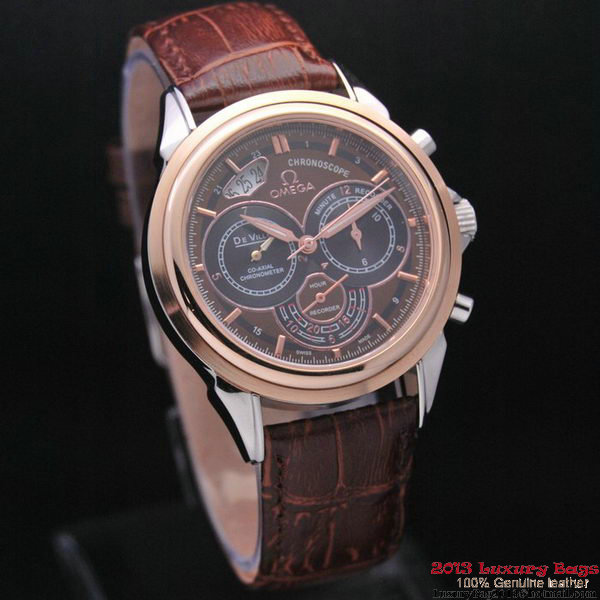 OMEGA DE VILLE CO-AXIAL CHRONOSCOPE Red Gold on Brown Leather Strap OM77420 OMEGA DE VILLE CO-AXIAL CHRONOSCOPE Red Gold on Brown Leather Strap OM77420