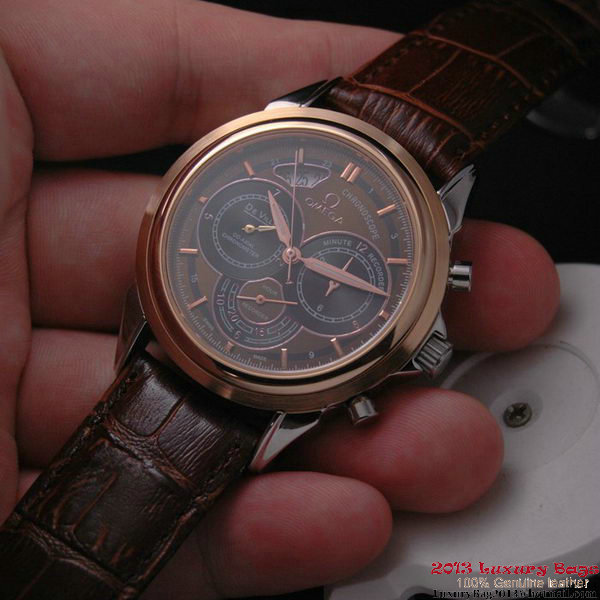 OMEGA DE VILLE CO-AXIAL CHRONOSCOPE Red Gold on Brown Leather Strap OM77420 OMEGA DE VILLE CO-AXIAL CHRONOSCOPE Red Gold on Brown Leather Strap OM77420