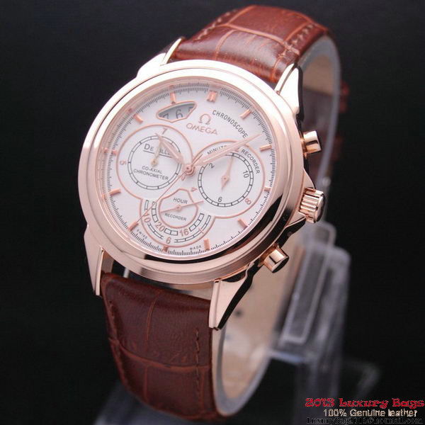 OMEGA DE VILLE CO-AXIAL CHRONOSCOPE Red Gold on Brown Leather Strap OM77424 OMEGA DE VILLE CO-AXIAL CHRONOSCOPE Red Gold on Brown Leather Strap OM77424
