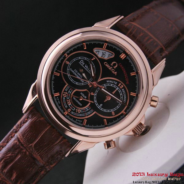 OMEGA DE VILLE CO-AXIAL CHRONOSCOPE Red Gold on Brown Leather Strap OM77426 OMEGA DE VILLE CO-AXIAL CHRONOSCOPE Red Gold on Brown Leather Strap OM77426