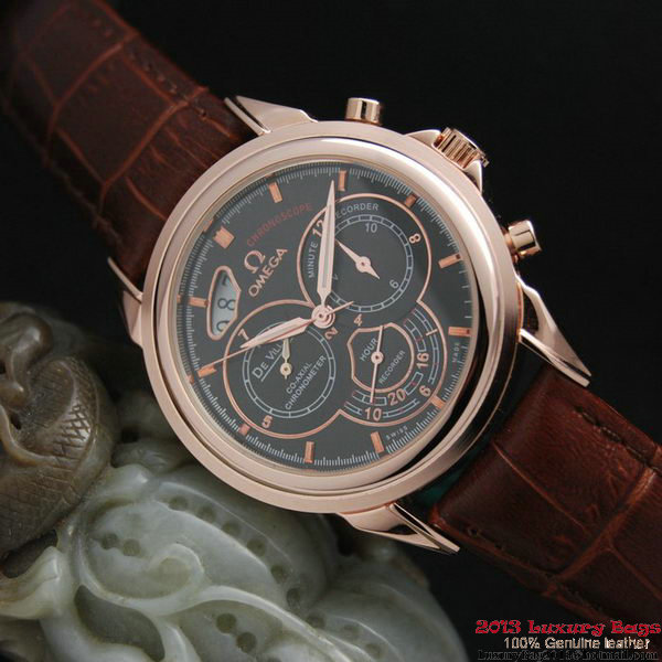 OMEGA DE VILLE CO-AXIAL CHRONOSCOPE Red Gold on Brown Leather Strap OM77426 OMEGA DE VILLE CO-AXIAL CHRONOSCOPE Red Gold on Brown Leather Strap OM77426