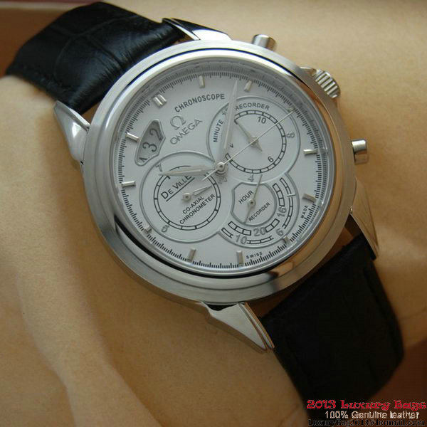 OMEGA DE VILLE CO-AXIAL CHRONOSCOPE Steel on Black Leather Strap OM77402 OMEGA DE VILLE CO-AXIAL CHRONOSCOPE Steel on Black Leather Strap OM77402