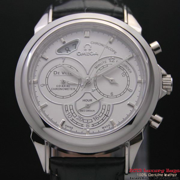OMEGA DE VILLE CO-AXIAL CHRONOSCOPE Steel on Black Leather Strap OM77402 OMEGA DE VILLE CO-AXIAL CHRONOSCOPE Steel on Black Leather Strap OM77402