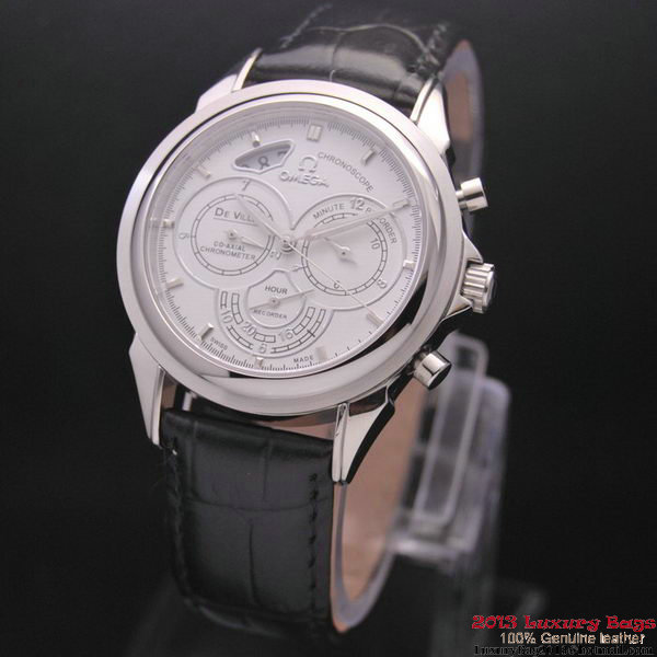 OMEGA DE VILLE CO-AXIAL CHRONOSCOPE Steel on Black Leather Strap OM77402 OMEGA DE VILLE CO-AXIAL CHRONOSCOPE Steel on Black Leather Strap OM77402