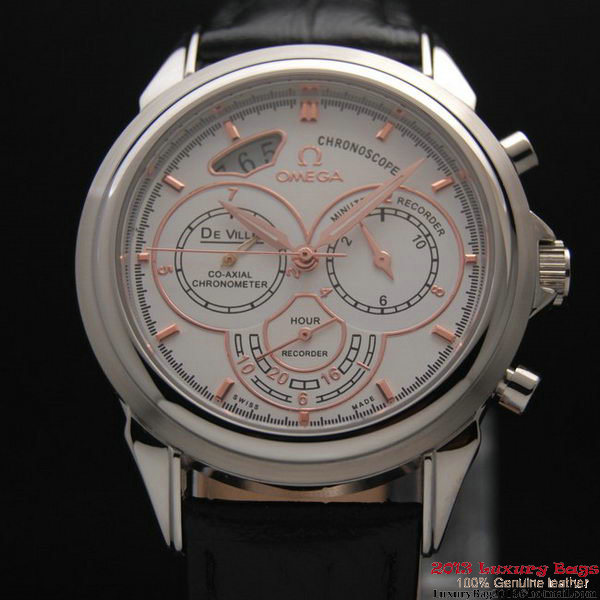 OMEGA DE VILLE CO-AXIAL CHRONOSCOPE Steel on Black Leather Strap OM77403 OMEGA DE VILLE CO-AXIAL CHRONOSCOPE Steel on Black Leather Strap OM77403