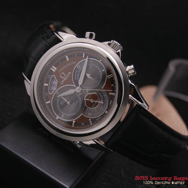 OMEGA DE VILLE CO-AXIAL CHRONOSCOPE Steel on Black Leather Strap OM77407 OMEGA DE VILLE CO-AXIAL CHRONOSCOPE Steel on Black Leather Strap OM77407