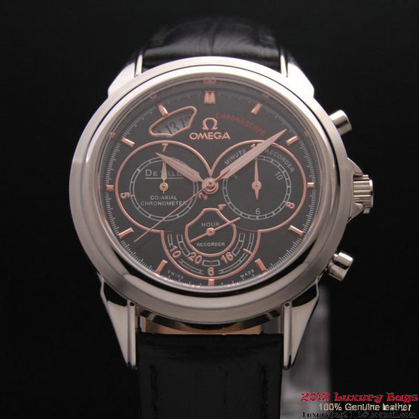 OMEGA DE VILLE CO-AXIAL CHRONOSCOPE Steel on Black Leather Strap OM77409 OMEGA DE VILLE CO-AXIAL CHRONOSCOPE Steel on Black Leather Strap OM77409