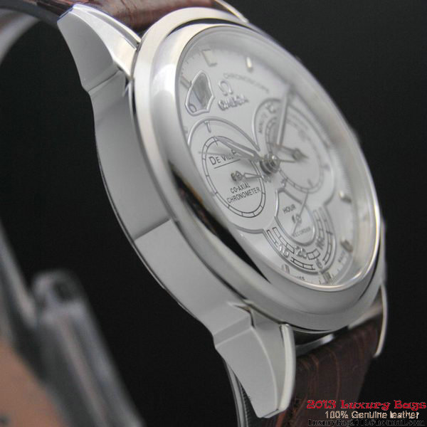 OMEGA DE VILLE CO-AXIAL CHRONOSCOPE Steel on Brown Leather Strap OM77401 OMEGA DE VILLE CO-AXIAL CHRONOSCOPE Steel on Brown Leather Strap OM77401