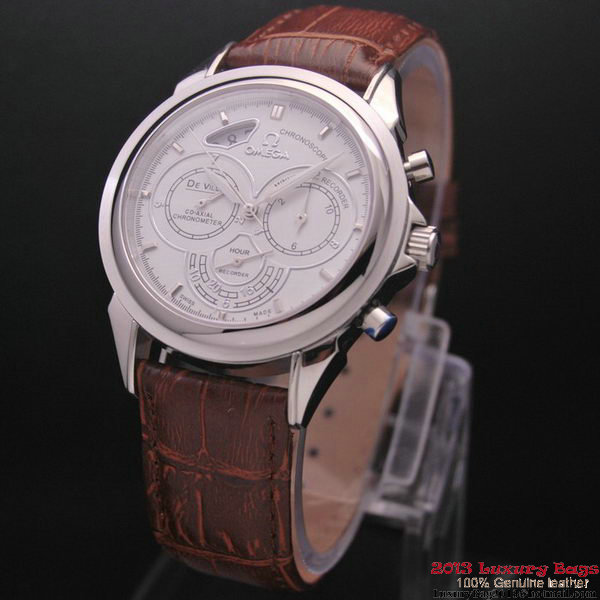 OMEGA DE VILLE CO-AXIAL CHRONOSCOPE Steel on Brown Leather Strap OM77401 OMEGA DE VILLE CO-AXIAL CHRONOSCOPE Steel on Brown Leather Strap OM77401