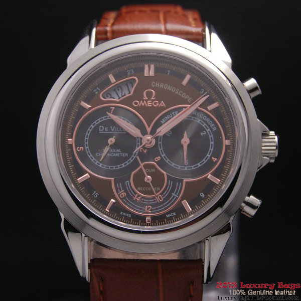 OMEGA DE VILLE CO-AXIAL CHRONOSCOPE Steel on Brown Leather Strap OM77404 OMEGA DE VILLE CO-AXIAL CHRONOSCOPE Steel on Brown Leather Strap OM77404